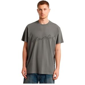 G-STAR Flock G-skript lös vanlig t-shirt, Grå (Gs Grey D25148-c336-1260), M G-STAR Flock G-skript lös vanlig t-shirt, Grå (Gs Grey D25148-c336-1260), M