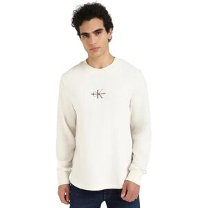 Calvin jeans herr MONOLOGO våffla LS TEE J30J327120 L/S t-shirt, vit (elfenben), XS, Vit (elfenben), XS Calvin jeans herr MONOLOGO våffla LS TEE J30J327120 L/S t-shirt, vit (elfenben), XS, Vit (elfenben), XS