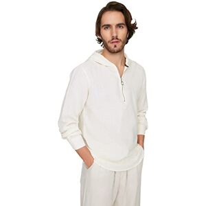 Trendyol Herr huva enfärgad vanlig skjorta t-shirt, ecru, M Trendyol Herr huva enfärgad vanlig skjorta t-shirt, ecru, M