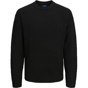 JACK & JONES stickad tröja för män med rund hals enfärgad stickad tröja med rund hals, svart, XS JACK & JONES stickad tröja för män med rund hals enfärgad stickad tröja med rund hals, svart, XS