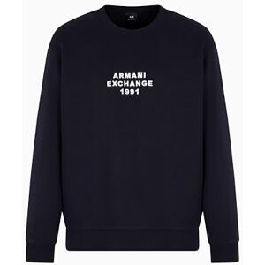 Giorgio Armani Men's Utility Edge, broderad logo bokstäver tröja, blå, S, djup marin, S Giorgio Armani Men's Utility Edge, broderad logo bokstäver tröja, blå, S, djup marin, S