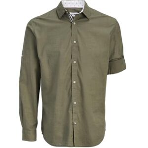 JACK & JONES Jjhenry Slub detalj skjorta Ls, Dammig oliv, XS JACK & JONES Jjhenry Slub detalj skjorta Ls, Dammig oliv, XS