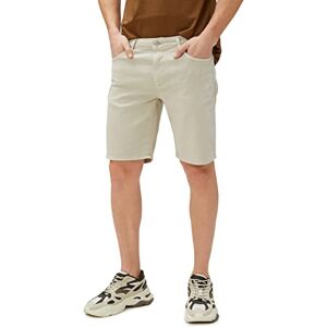 Koton Herr Gabardin Bermuda Pocket Detailed Buttoned Cotton Shorts, Beige (057), 48 SE Koton Herr Gabardin Bermuda Pocket Detailed Buttoned Cotton Shorts, Beige (057), 48 SE