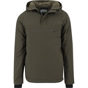 Urban Classics Vadderad pullover-jacka för män, Grön (oliv), M Urban Classics Vadderad pullover-jacka för män, Grön (oliv), M