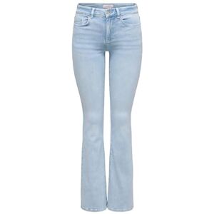 ONLY Onlblush Mid Flared DNM Cro495 Noos, Ljusblå blekt denim, XL / 30L ONLY Onlblush Mid Flared DNM Cro495 Noos, Ljusblå blekt denim, XL / 30L