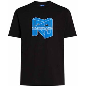 KARL LAGERFELD JEANS , Herr, Vanlig Kortärm Kublogo T-Shirt, Vanlig Fit, Svart, L KARL LAGERFELD JEANS , Herr, Vanlig Kortärm Kublogo T-Shirt, Vanlig Fit, Svart, L