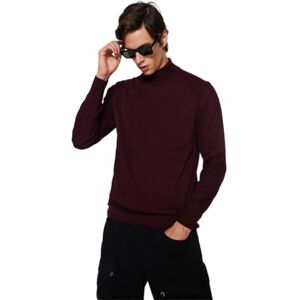 Trendyol Man Slim Fit Basic Hög hals Stickad tröja, Vinröd, M, Vinröd, M Trendyol Man Slim Fit Basic Hög hals Stickad tröja, Vinröd, M, Vinröd, M