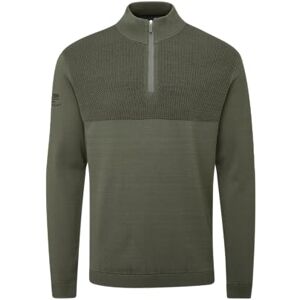 Stuburt Herr Tawny stickad halv dragkedja lätt tröja pullover, Khaki, S Stuburt Herr Tawny stickad halv dragkedja lätt tröja pullover, Khaki, S