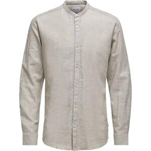 Only & Sons Fritidsskjorta för män, ONSCAIDEN SOLID – Slim Fit XS S M L XL XXL, Chinchilla, L Only & Sons Fritidsskjorta för män, ONSCAIDEN SOLID – Slim Fit XS S M L XL XXL, Chinchilla, L
