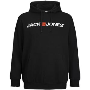 JACK & JONES JACK&JONES PLUS JJECORP Old Logo Sweat Hood NOOS PLS, Svart/detalj: reg fit, 4XL/Stor JACK & JONES JACK&JONES PLUS JJECORP Old Logo Sweat Hood NOOS PLS, Svart/detalj: reg fit, 4XL/Stor