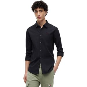 Tommy Jeans Hilfiger Denim Slim Fit skjorta långärmad stretch vit, Svart (tommy svart), S Tommy Jeans Hilfiger Denim Slim Fit skjorta långärmad stretch vit, Svart (tommy svart), S