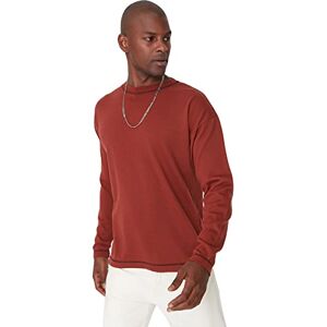 Trendyol Herr rund hals enfärgad överdimensionerad tröja sweatshirt, brun, S, Brun, S Trendyol Herr rund hals enfärgad överdimensionerad tröja sweatshirt, brun, S, Brun, S