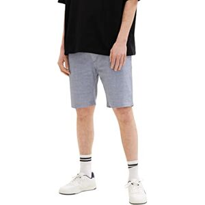 TOM TAILOR Denim herr Bermuda shorts 1034978, 31059 – marinblå vit struktur, S TOM TAILOR Denim herr Bermuda shorts 1034978, 31059 – marinblå vit struktur, S