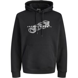 JACK & JONES Jcofusion branding sweat Hood, svart, M JACK & JONES Jcofusion branding sweat Hood, svart, M