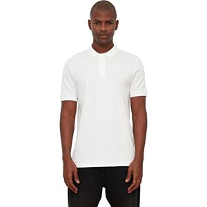 Trendyol Mäns vita män slim fit krage kortärmad hals t-pikétröja, vit, extra stor Trendyol Mäns vita män slim fit krage kortärmad hals t-pikétröja, vit, extra stor