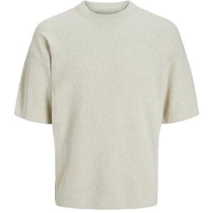 JACK & JONES Jprcckaleb Knit Crew Neck Ss, Whitecap grå, XL JACK & JONES Jprcckaleb Knit Crew Neck Ss, Whitecap grå, XL