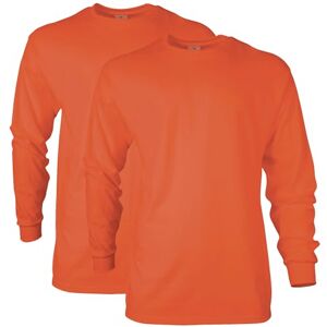 Gildan Herr Ultra Cotton Långärmad T-shirt (förpackning med 2), Orange, M Gildan Herr Ultra Cotton Långärmad T-shirt (förpackning med 2), Orange, M