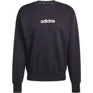 adidas herr Essentials Linear Fleece Sweatshirt, black/white, S adidas herr Essentials Linear Fleece Sweatshirt, black/white, S