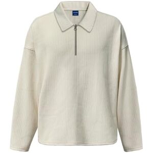 JACK & JONES JACK&JONES JORRICK Plisse Sweat Zip Split Polo LN, Antik vit, L JACK & JONES JACK&JONES JORRICK Plisse Sweat Zip Split Polo LN, Antik vit, L