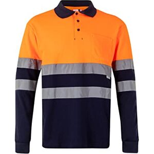 VELILLA 305515 Pikétröja i bomull, tvåfärgad och långärmad, marinblå och fluorescerande orange, storlek 5XL, Marinblå/fluorescerande orange, 5XL VELILLA 305515 Pikétröja i bomull, tvåfärgad och långärmad, marinblå och fluorescerande orange, storlek 5XL, Marinblå/fluorescerande orange, 5XL