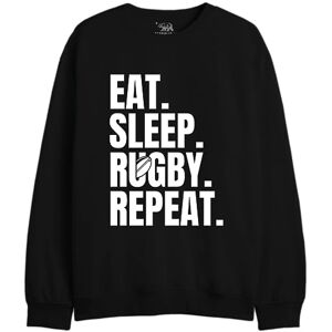 REPUBLIC OF CALIFORNIA Ät, Sleep, Rugby, Repeat UXREPCZSW042 Sweatshirt för herr, svart, storlek XL, svart, XL REPUBLIC OF CALIFORNIA Ät, Sleep, Rugby, Repeat UXREPCZSW042 Sweatshirt för herr, svart, storlek XL, svart, XL
