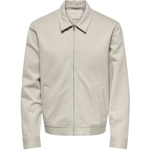 Only & Sons Onsjakes 0339 Reg Zip Stretch Overshirt, Silverfoder, L Only & Sons Onsjakes 0339 Reg Zip Stretch Overshirt, Silverfoder, L