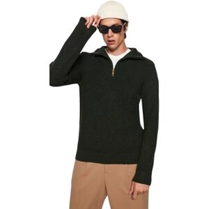 Trendyol Man normal passform basic hög hals stickad tröja, khaki, L, Khaki, L Trendyol Man normal passform basic hög hals stickad tröja, khaki, L, Khaki, L