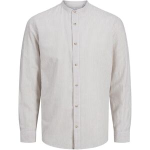 JACK & JONES JJESUMMER band skjorta LS SN, Oxford tan/detalj: randig, M JACK & JONES JJESUMMER band skjorta LS SN, Oxford tan/detalj: randig, M