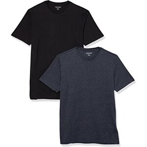 Amazon Essentials herr normal passform kortärmad rund hals t-shirt, paket med 2, svart/marinblå ljung, liten Amazon Essentials herr normal passform kortärmad rund hals t-shirt, paket med 2, svart/marinblå ljung, liten