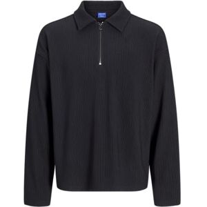 JACK & JONES Jorrick Plisse-Sweatshirt Zip Sweatshirt, Svart, L Herr, Svart, L JACK & JONES Jorrick Plisse-Sweatshirt Zip Sweatshirt, Svart, L Herr, Svart, L