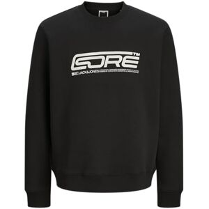 JACK & JONES Jcopulse Front Print Sweat Crew Neck, svart, XS JACK & JONES Jcopulse Front Print Sweat Crew Neck, svart, XS
