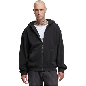 Urban Classics Huvtröja för män, Jaquard Velvet Zip-Hoody, män huvtröja av jacquard sammet med dragkedja, oversize passform, svart, XL Urban Classics Huvtröja för män, Jaquard Velvet Zip-Hoody, män huvtröja av jacquard sammet med dragkedja, oversize passform, svart, XL