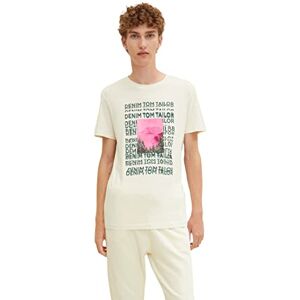 TOM TAILOR Denim Herr T-shirt med fototryck 1033921, 10338 Soft Light Beige, XL TOM TAILOR Denim Herr T-shirt med fototryck 1033921, 10338 Soft Light Beige, XL
