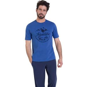 Athena Pyjamas-set för män, nattkläder vinter- 100% andningsbar bomull jersey kortärmad T-shirt + byxor Oeko-TEX® etikett standard 100, Blå topp/marinblå botten, L Athena Pyjamas-set för män, nattkläder vinter- 100% andningsbar bomull jersey kortärmad T-shirt + byxor Oeko-TEX® etikett standard 100, Blå topp/marinblå botten, L