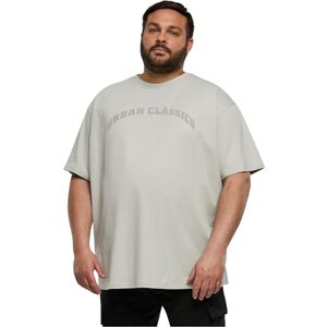 Urban Classics Basic kortärmad T-shirt för män, oversized, kursiv retrologotyp flock, överlappande axlar, crew hals, storlek S till 5XL, Lightasfal, XXL Urban Classics Basic kortärmad T-shirt för män, oversized, kursiv retrologotyp flock, överlappande axlar, crew hals, storlek S till 5XL, Lightasfal, XXL