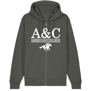 AMERICAN COLLEGE USA Herrtröja med dragkedja khaki storlek L Decontract, Färg: grön, L AMERICAN COLLEGE USA Herrtröja med dragkedja khaki storlek L Decontract, Färg: grön, L