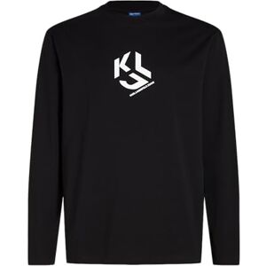 KARL LAGERFELD JEANS , Herr, Vanlig Långärm Monogram Logo T-Shirt, Vanlig Fit, Svart, XS KARL LAGERFELD JEANS , Herr, Vanlig Långärm Monogram Logo T-Shirt, Vanlig Fit, Svart, XS