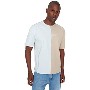 Trendyol Herr herr mer hållbar överdimensionerad standard rundhalsad stickad t-shirt, blå, M, BLÅ, M Trendyol Herr herr mer hållbar överdimensionerad standard rundhalsad stickad t-shirt, blå, M, BLÅ, M