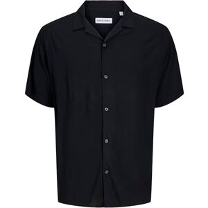 JACK & JONES JJEJEFF SOLID Resort Shirt S/S SN PLS, svart, 4XL JACK & JONES JJEJEFF SOLID Resort Shirt S/S SN PLS, svart, 4XL