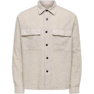 Only & Sons Onscaiden Ls Overshirt Linen Blend Noos, Chinchilla, L Only & Sons Onscaiden Ls Overshirt Linen Blend Noos, Chinchilla, L