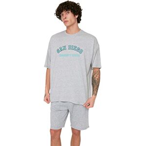 Trendyol Herr grå män överdimensionerad rund krage tryckt kortärmad t-shirt, grå, extra stor Trendyol Herr grå män överdimensionerad rund krage tryckt kortärmad t-shirt, grå, extra stor