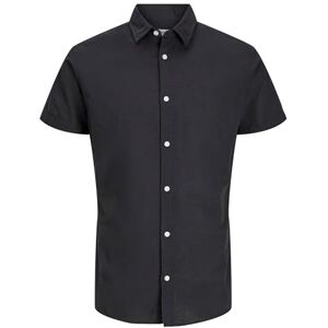 JACK & JONES Jjebreeze linne Blend skjorta Ss Sn Pls – plus size, svart, 7XL JACK & JONES Jjebreeze linne Blend skjorta Ss Sn Pls – plus size, svart, 7XL