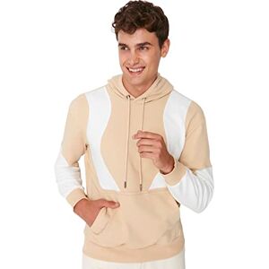 Trendyol Herrhuva färgblock vanlig sweatshirt, beige, XXL, BEIgE, XXL Trendyol Herrhuva färgblock vanlig sweatshirt, beige, XXL, BEIgE, XXL