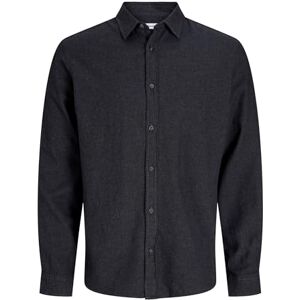 JACK & JONES Jjeclassic Melange skjorta L/S Noos, Mörkgrå melange, S JACK & JONES Jjeclassic Melange skjorta L/S Noos, Mörkgrå melange, S