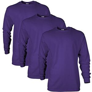 Gildan Herr Ultra Cotton Långärmad T-shirt (förpackning med 2), Lila (3-pack), 3XL Gildan Herr Ultra Cotton Långärmad T-shirt (förpackning med 2), Lila (3-pack), 3XL