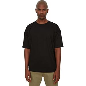 Trendyol Herr svart manlig bas cykelkrage överdimensionerad kortärmad T-shirt, svart, M Trendyol Herr svart manlig bas cykelkrage överdimensionerad kortärmad T-shirt, svart, M