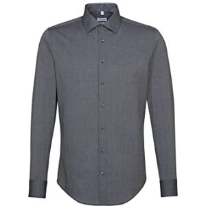 Seidensticker affärsskjorta för män – slim fit – strykfri – kent-krage – långärmad – 100% bomull, Grå (Dunkelgrau 37), 46 Seidensticker affärsskjorta för män – slim fit – strykfri – kent-krage – långärmad – 100% bomull, Grå (Dunkelgrau 37), 46