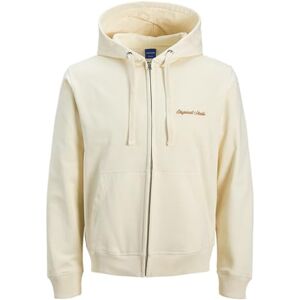 JACK & JONES Jornorrebro Emb Sweat Zip Hood Noos, Antik vit, XS JACK & JONES Jornorrebro Emb Sweat Zip Hood Noos, Antik vit, XS