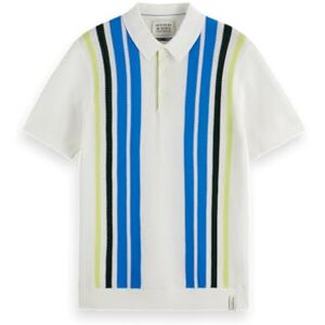 Scotch & Soda strukturerad stickad randig polo, Svan 101, S Scotch & Soda strukturerad stickad randig polo, Svan 101, S