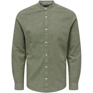 Only & Sons Fritidsskjorta för män, ONSCAIDEN SOLID – Slim Fit XS S M L XL XXL, träsk, S Only & Sons Fritidsskjorta för män, ONSCAIDEN SOLID – Slim Fit XS S M L XL XXL, träsk, S